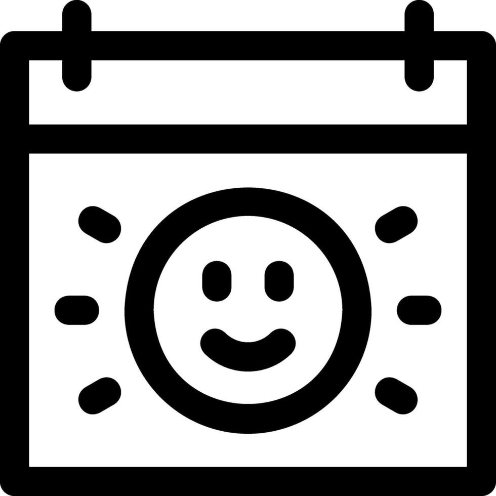 A calendar with a smiley face on it vector