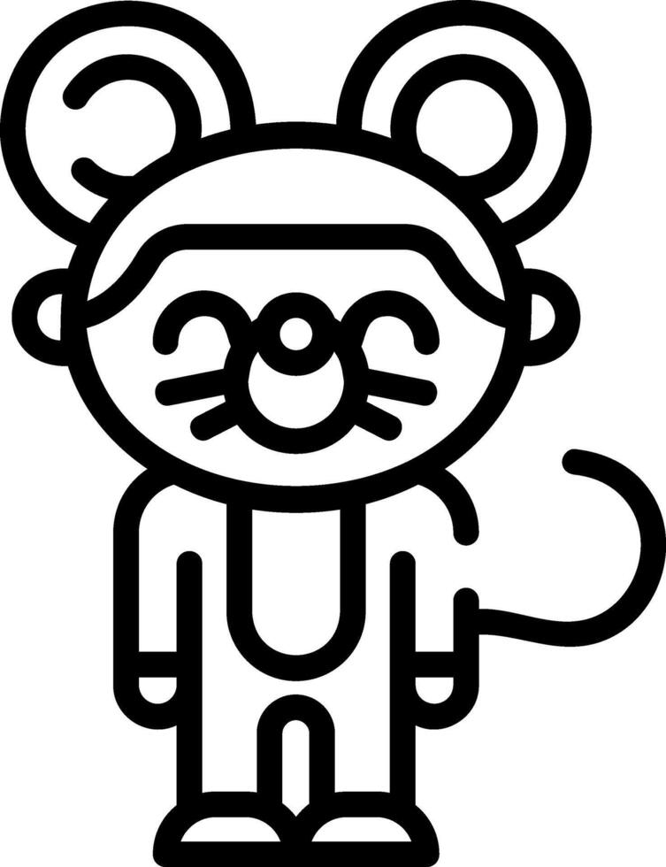 A cartoon mouse with a hat and a moustache vector