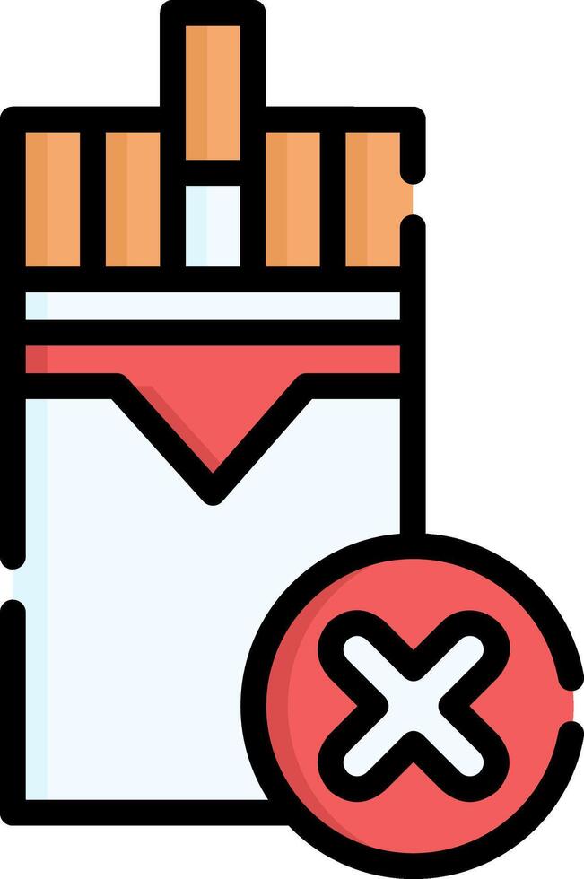 A cigarette and a red cross next to it vector