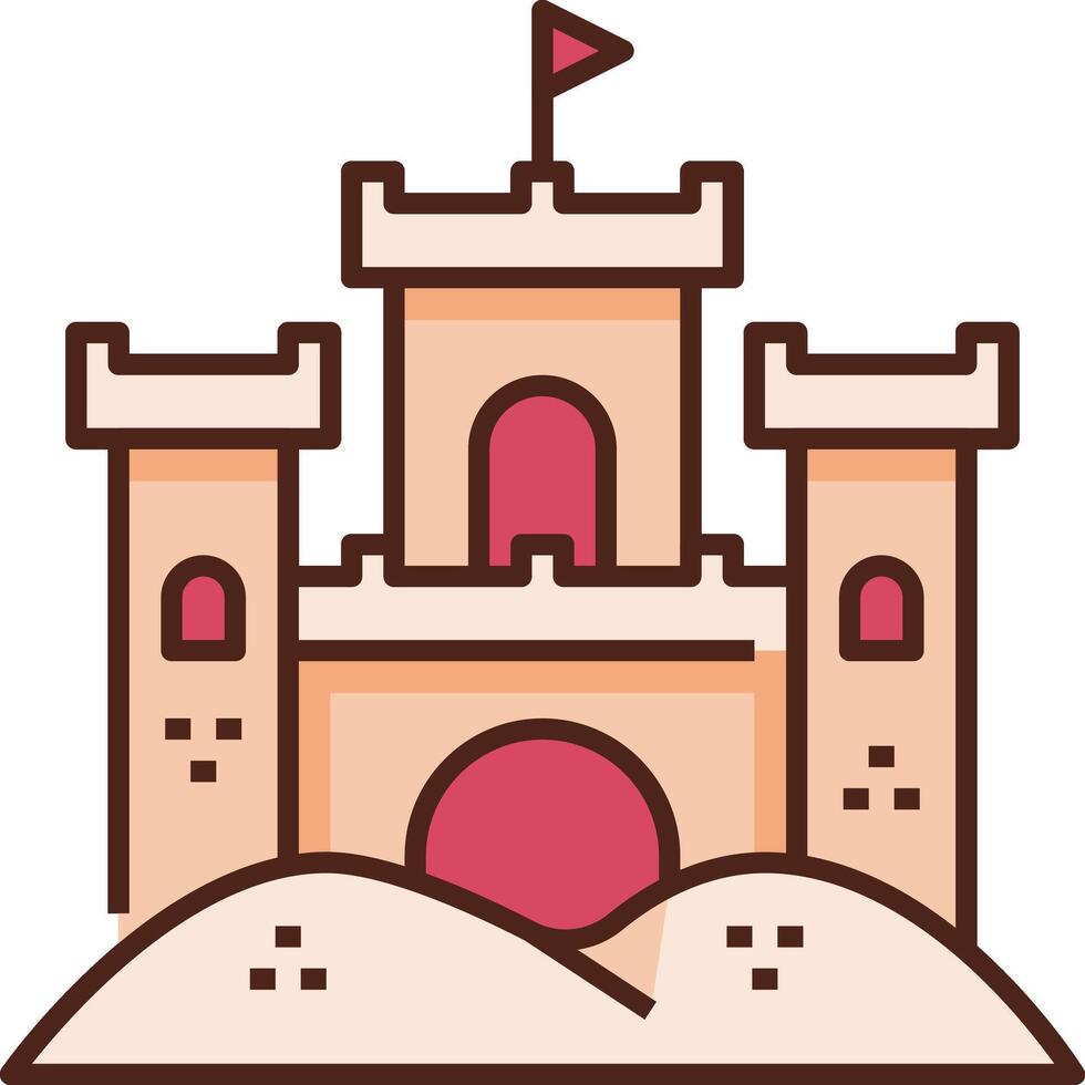 A castle with a flag on top of it vector