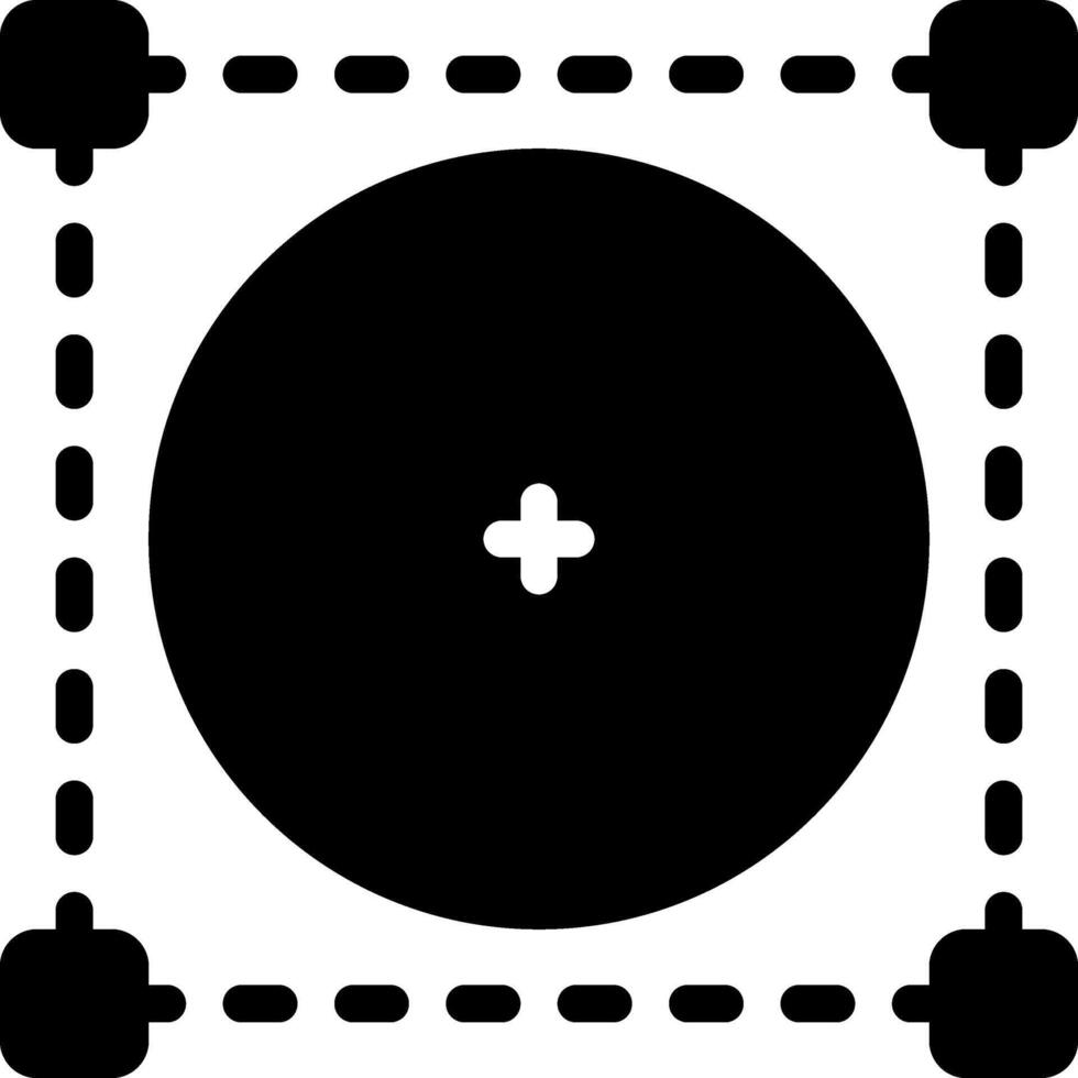 A black and white square with a cross in the center vector