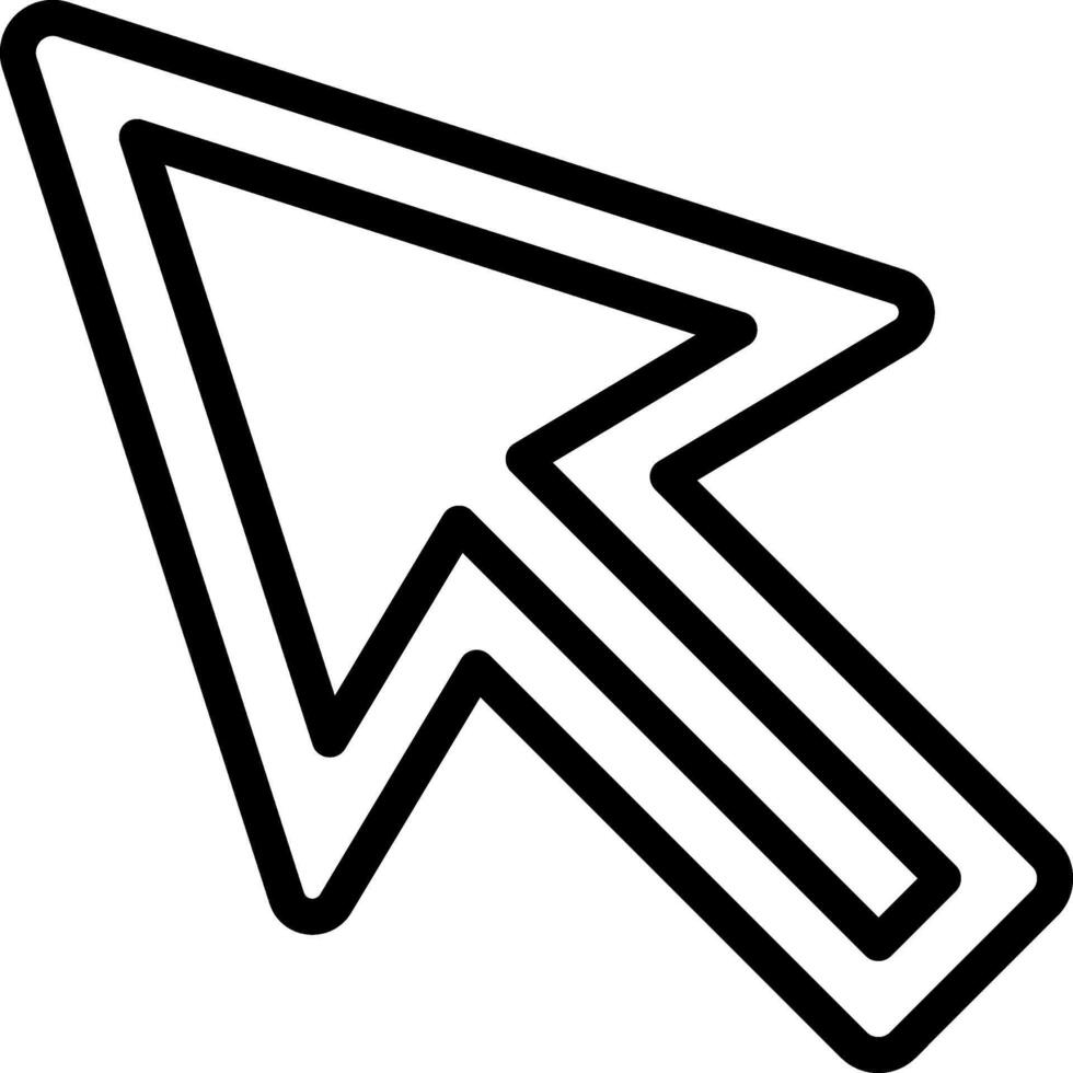 A black and white outline of a mouse pointing arrow vector