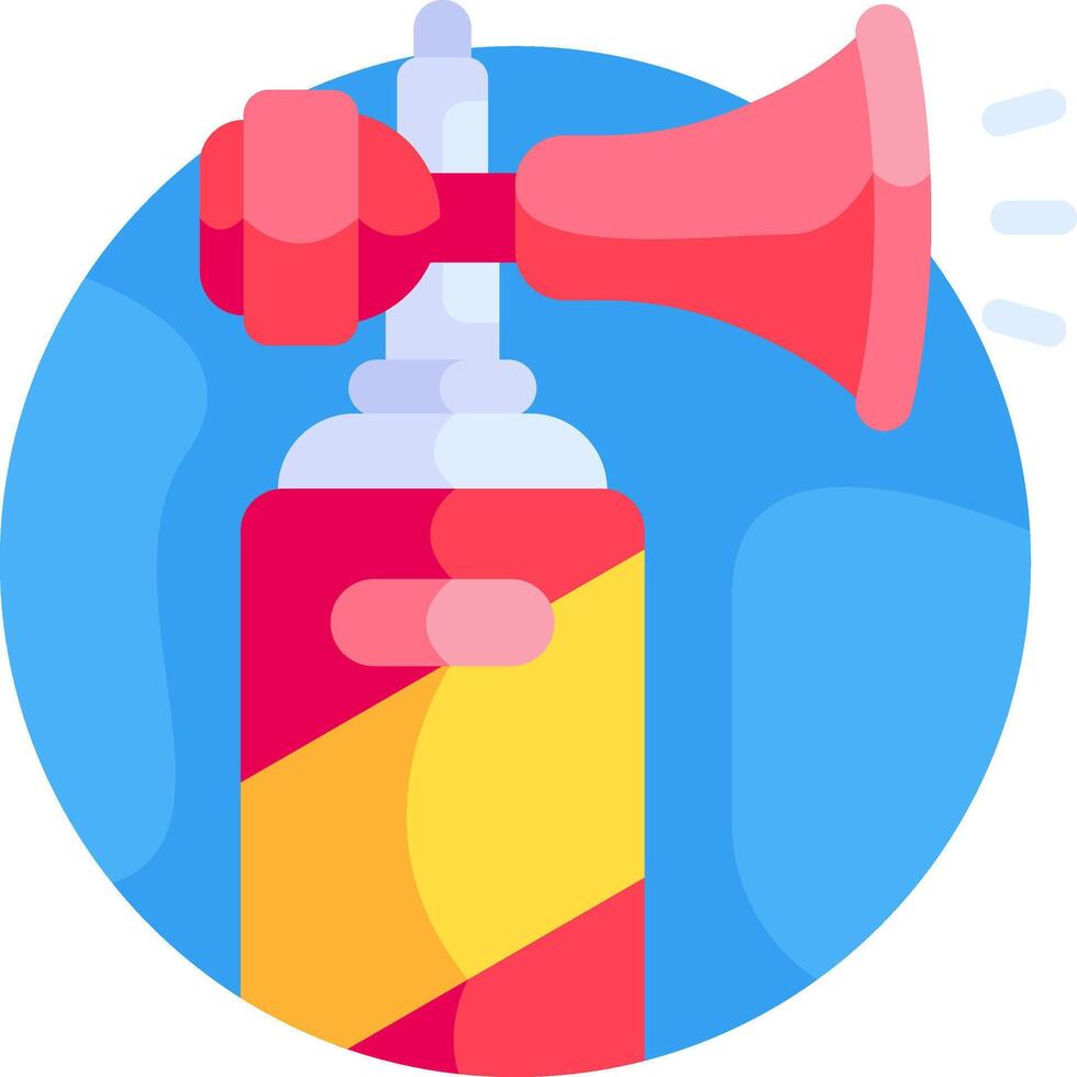 A red and yellow megaphone with a yellow and orange cap vector