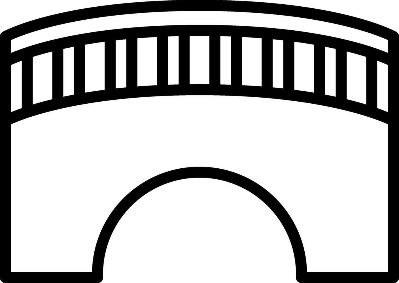 A black and white illustration of a bridge vector