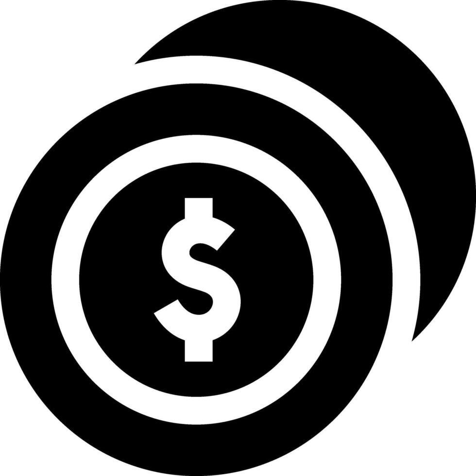 A black and white dollar sign icon vector