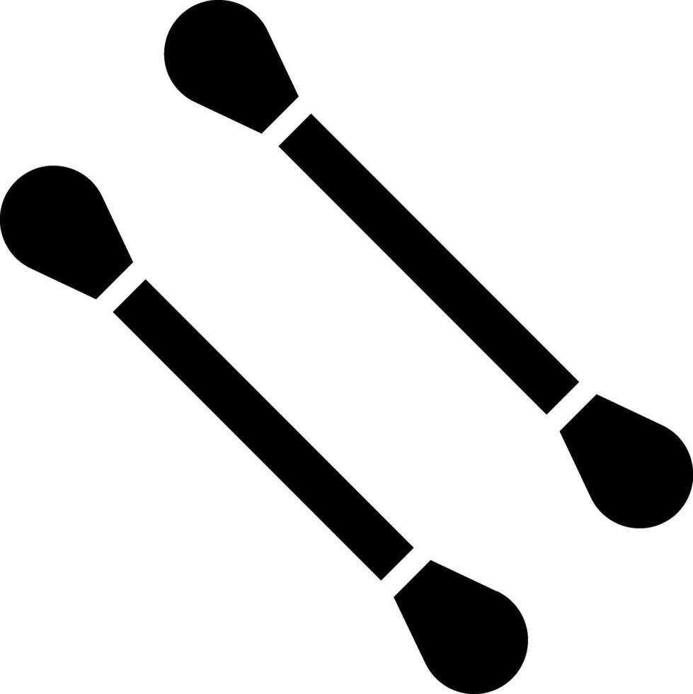 Two black and white sticks with two handles vector