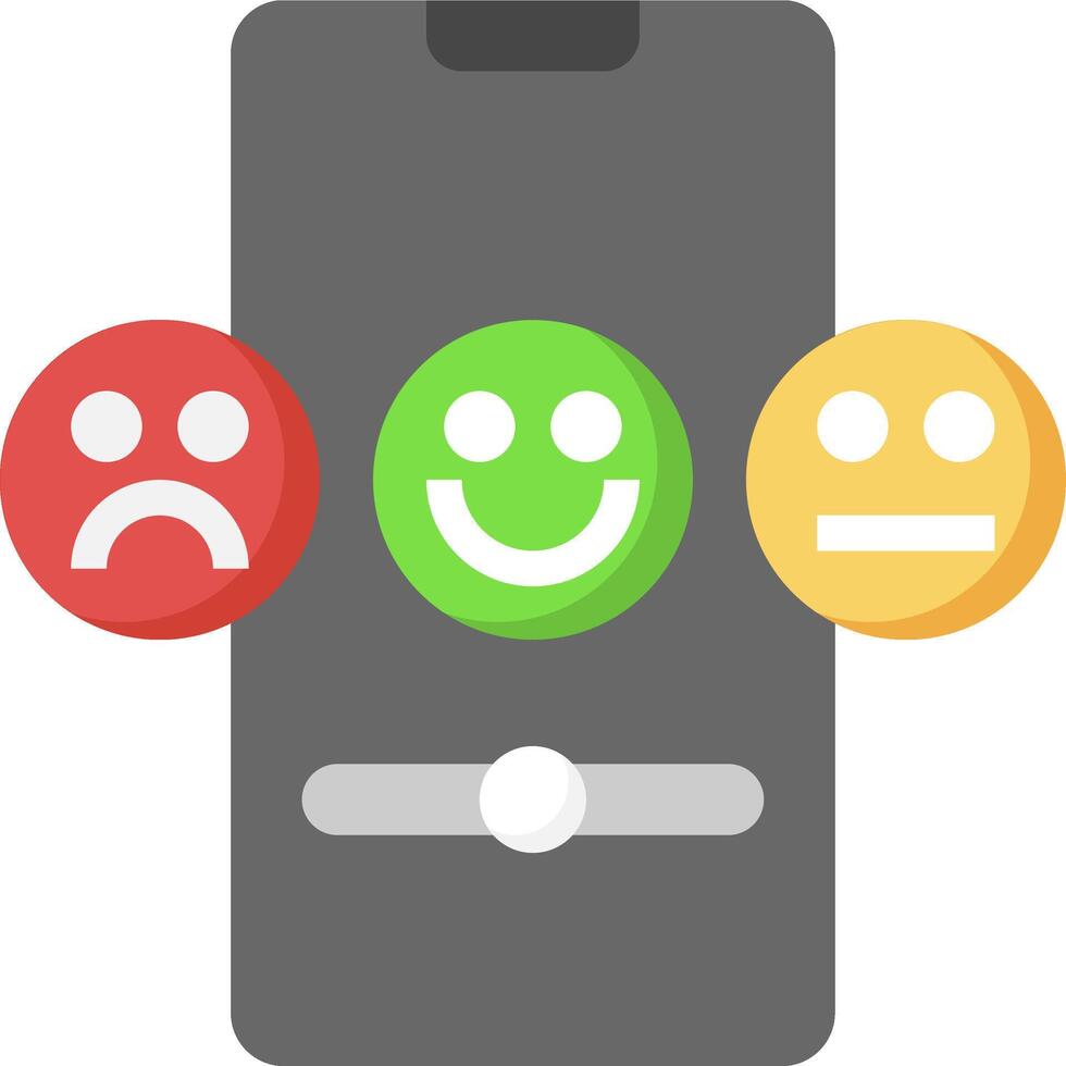 A phone with four different emoticons on it vector