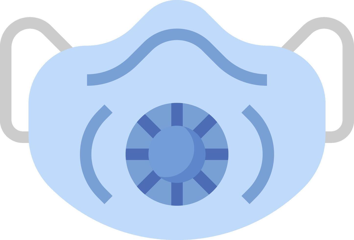 A blue face mask with a blue circle on it vector