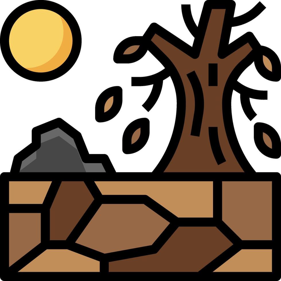 A tree and rocks in a desert landscape vector