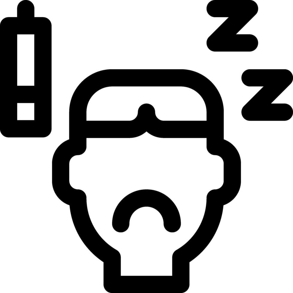 A black and white icon of a man with a sleeping mask vector