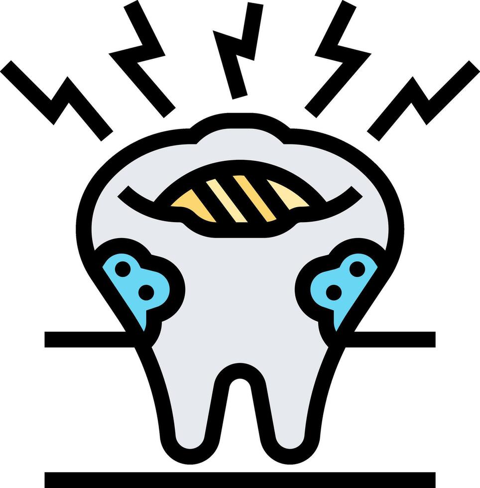 A tooth with lightning coming out of it vector