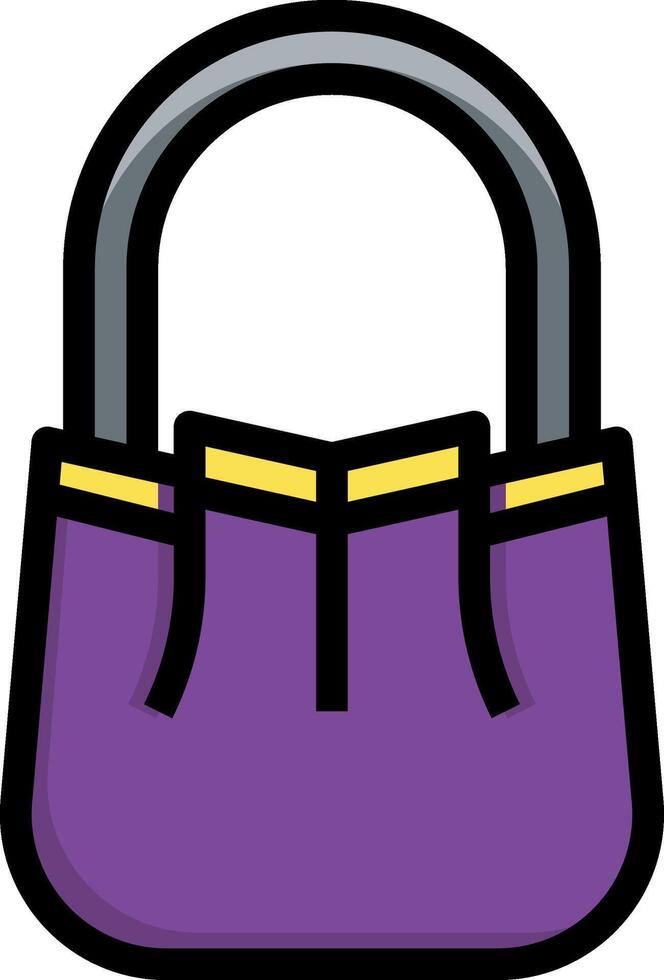 A purple purse with a lock on it vector