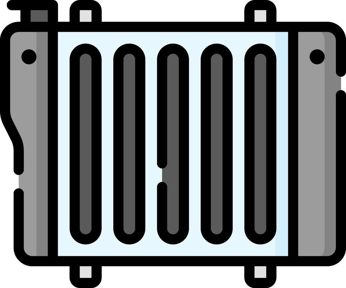 A radiator with a black and white background vector