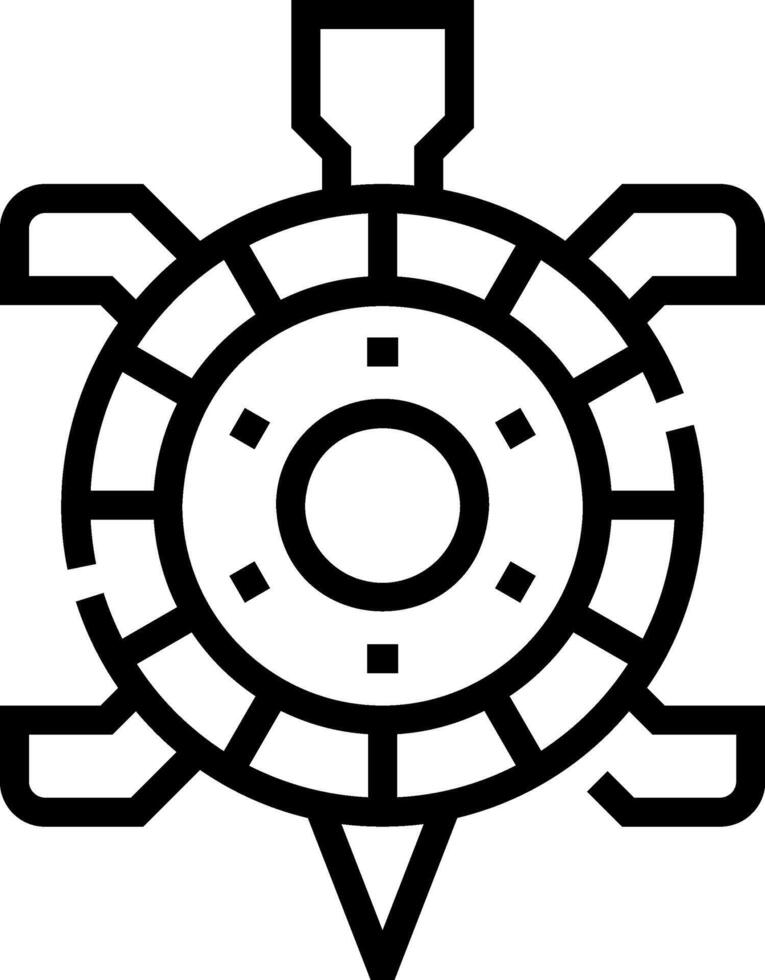 A turtle with a circular symbol on it vector