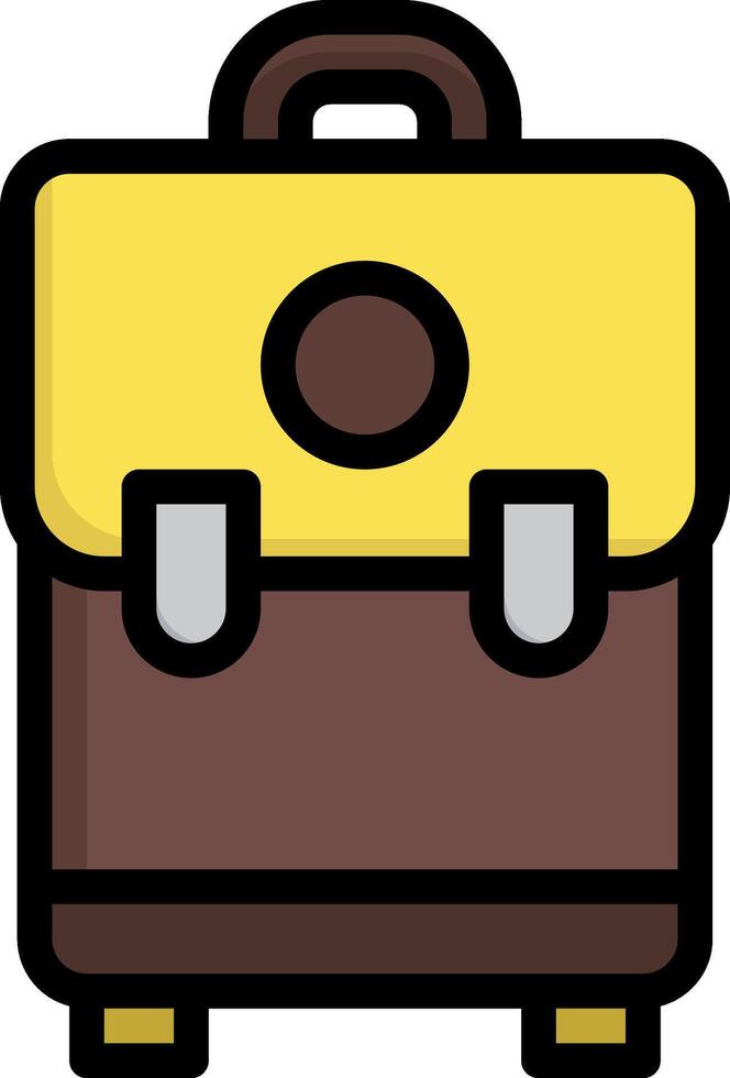 A yellow and brown suitcase icon vector