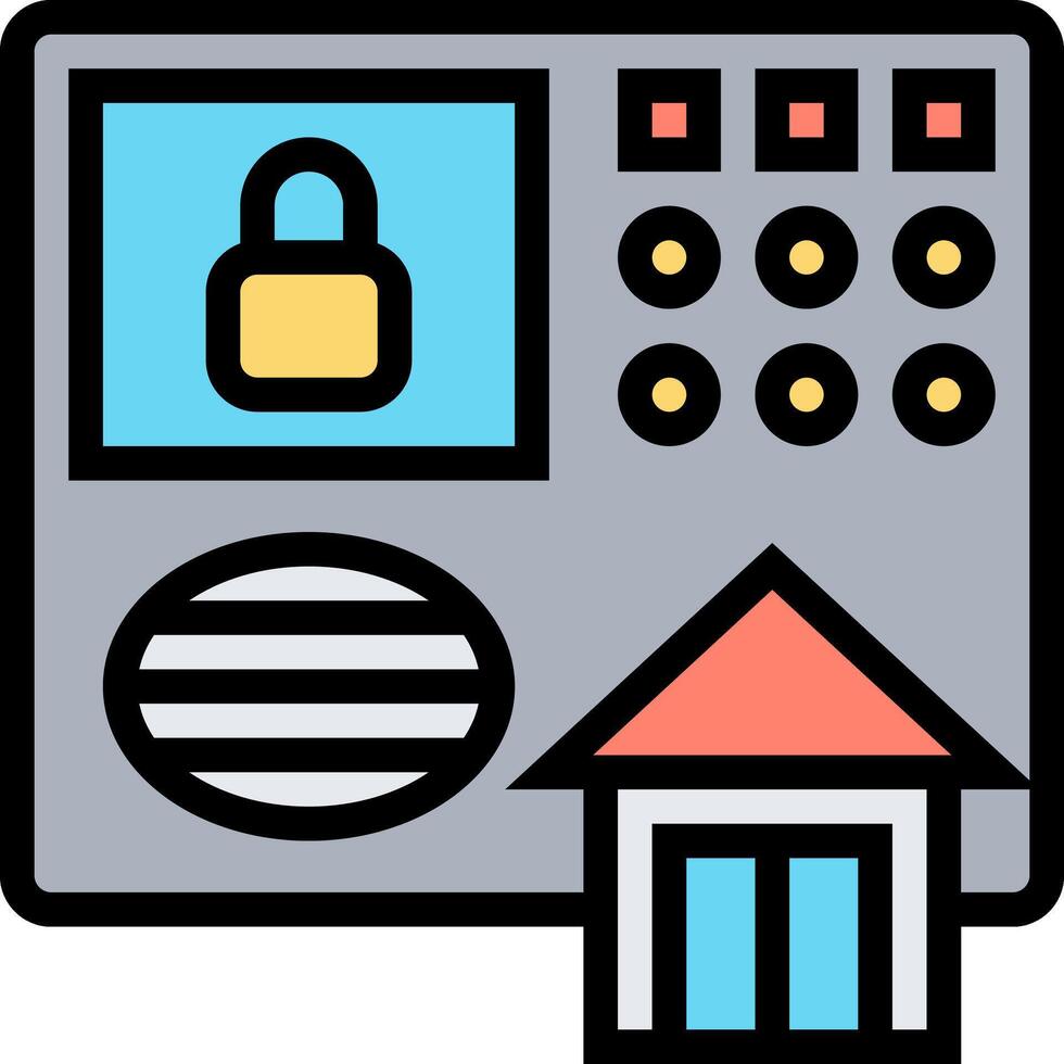 An atm machine with a lock and a house vector