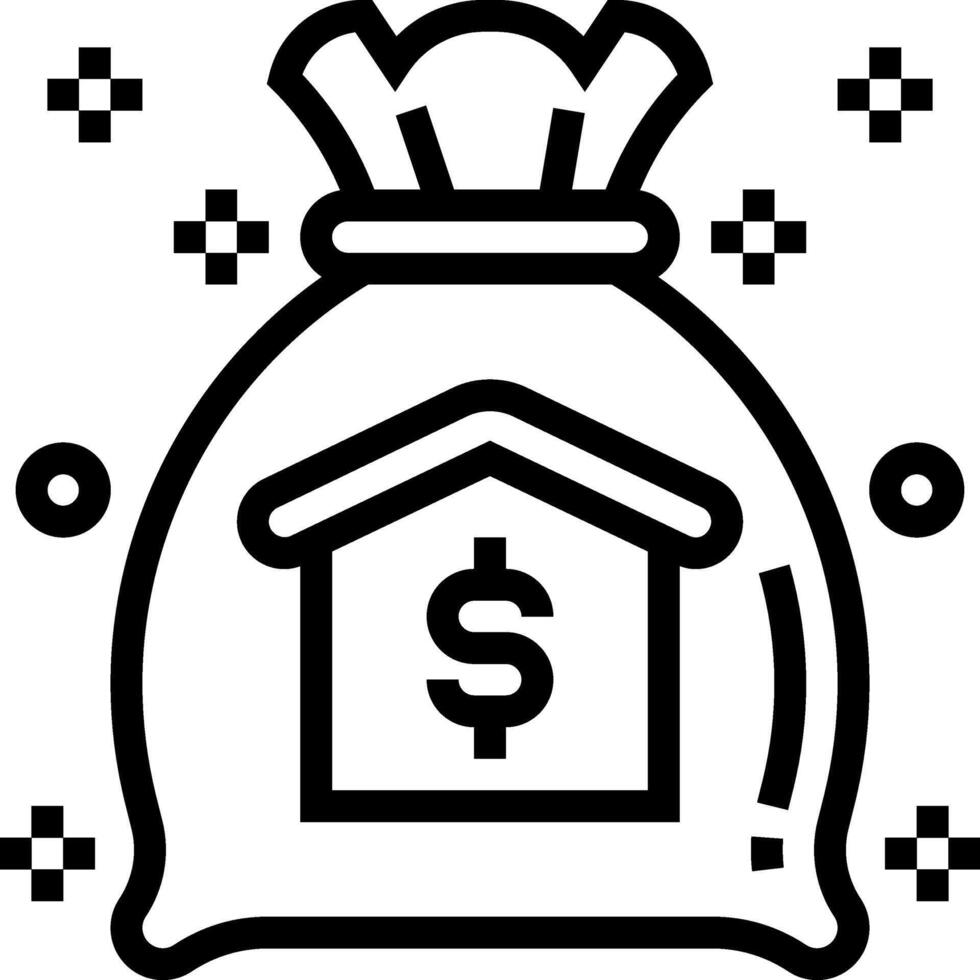 A house in a bag with a dollar sign vector