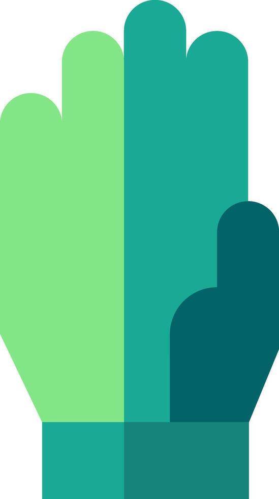 A glove with a green and blue hand vector
