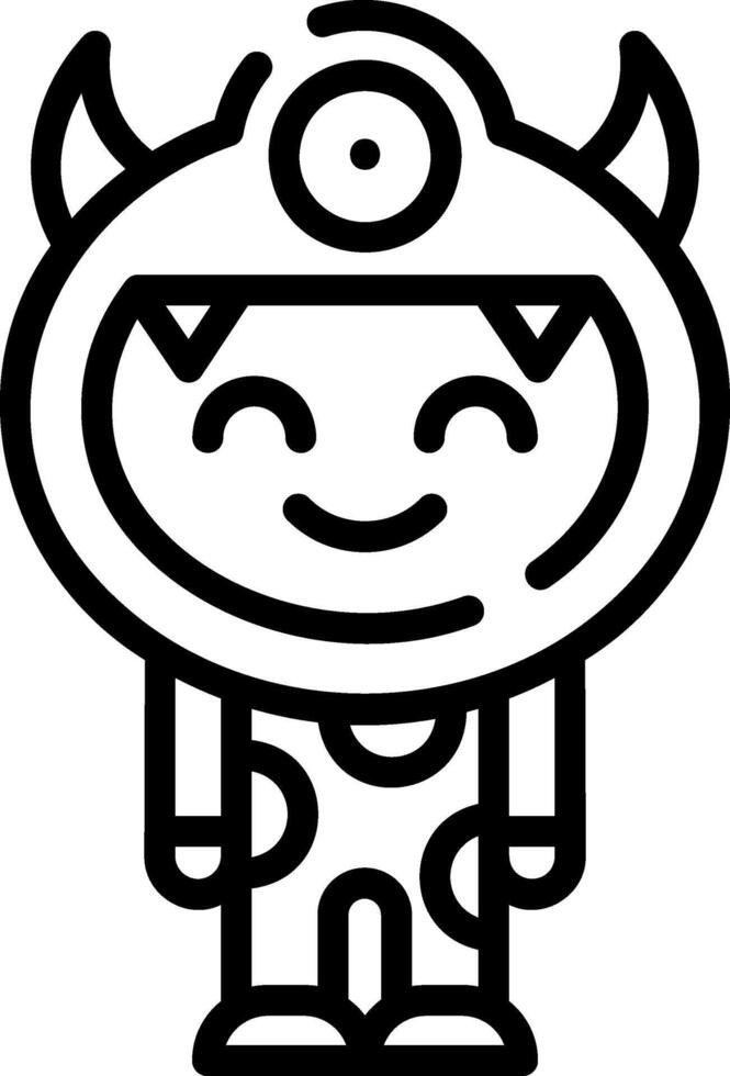 A cartoon character with horns and eyes vector