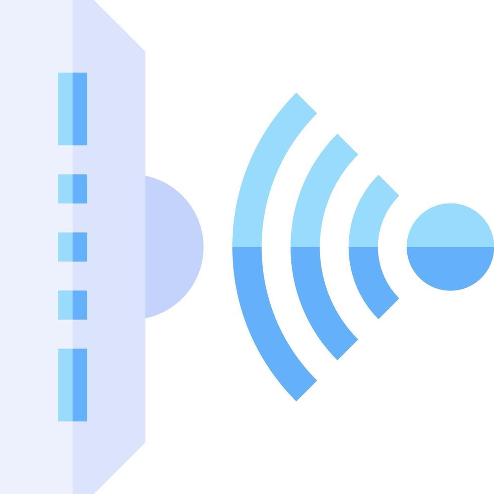 A wifi signal is shown with a blue circle vector