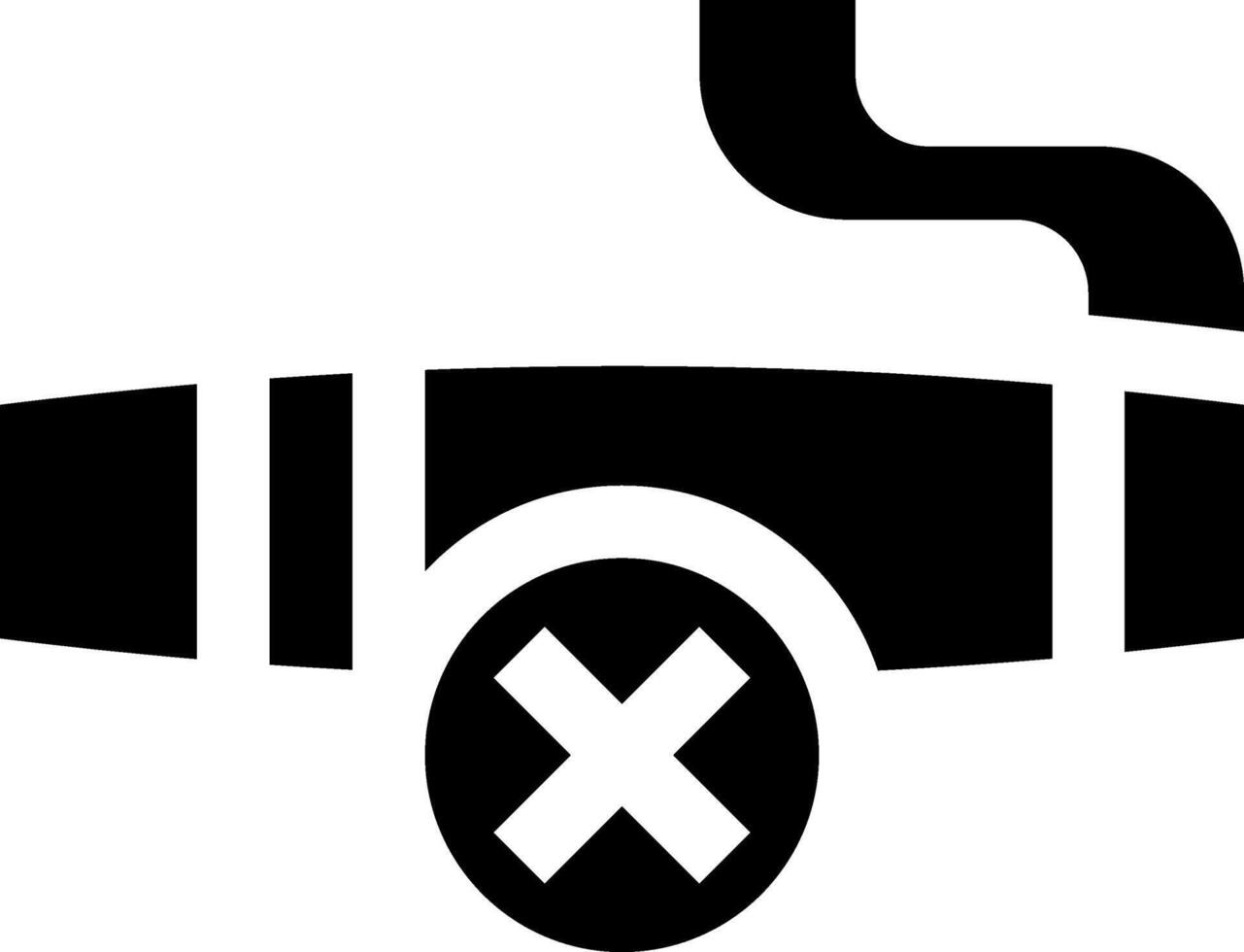 A black and white image of a cigarette with a cross vector