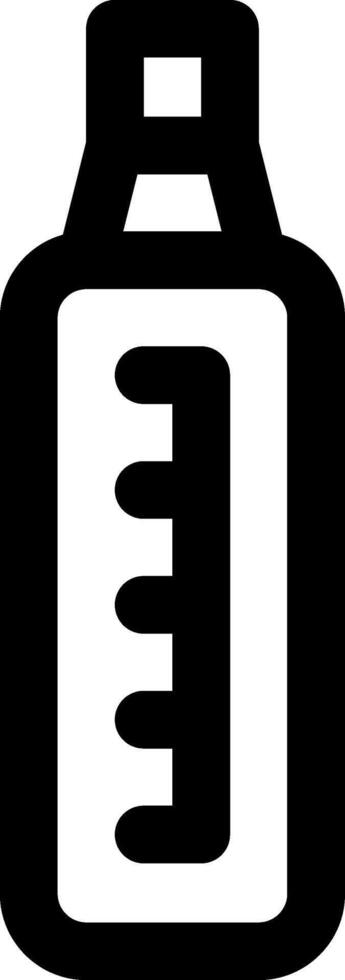 A black and white bottle with a cap vector