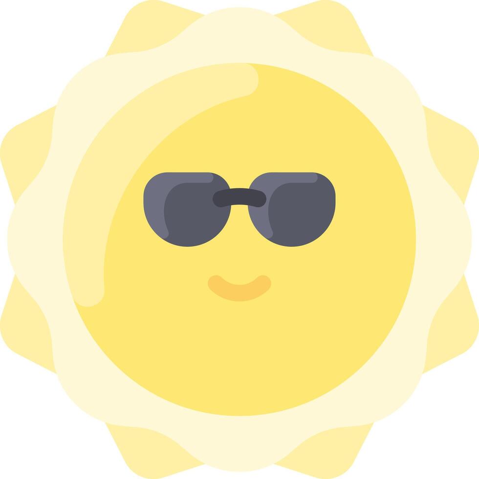 Sun with sunglasses icon vector