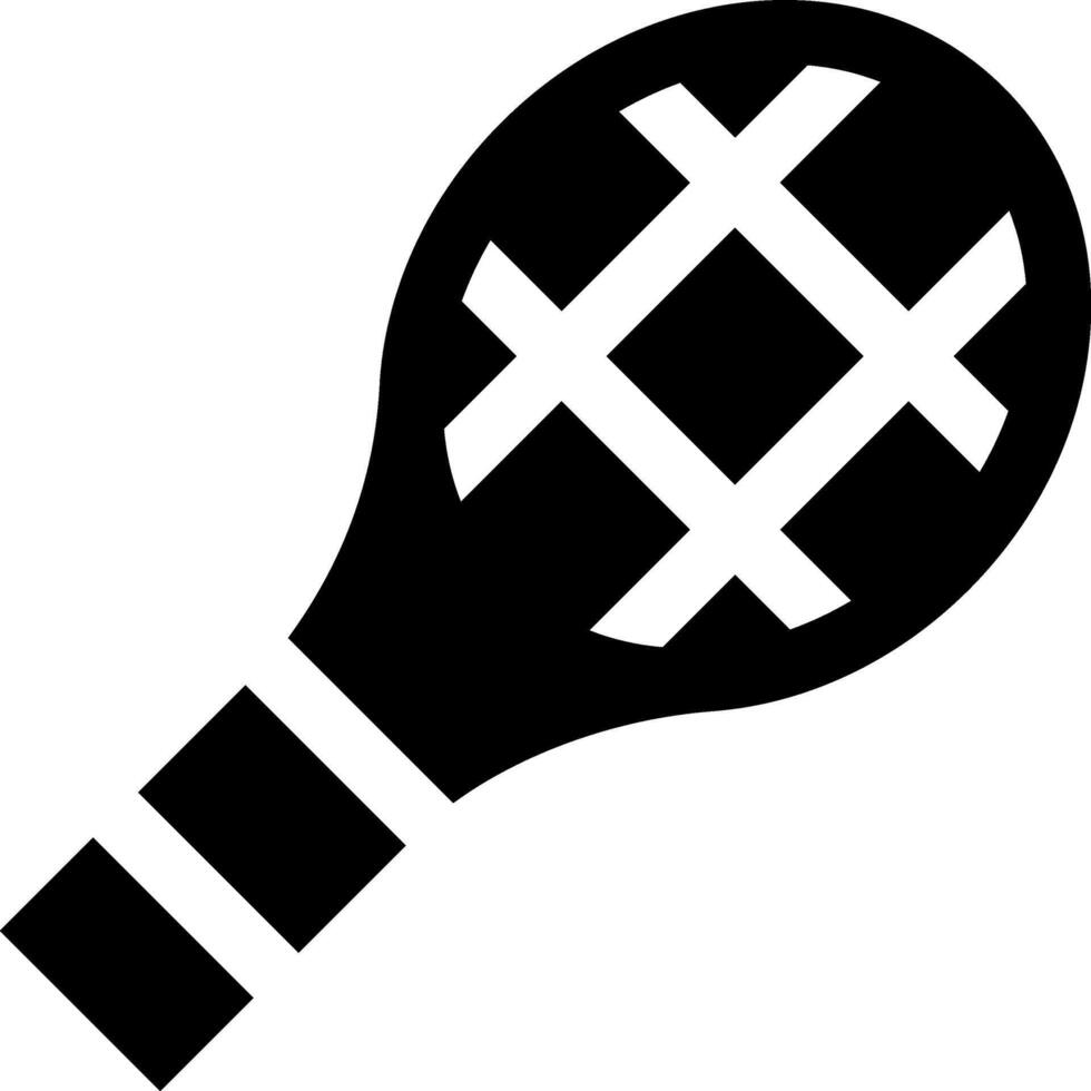A tennis racket with a cross on it vector