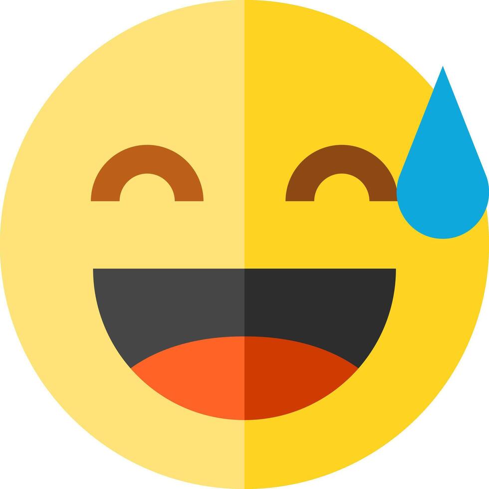 Emoji smiley face with tears vector
