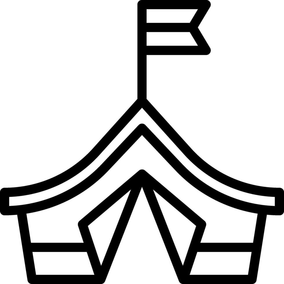 A tent with a flag on top of it vector