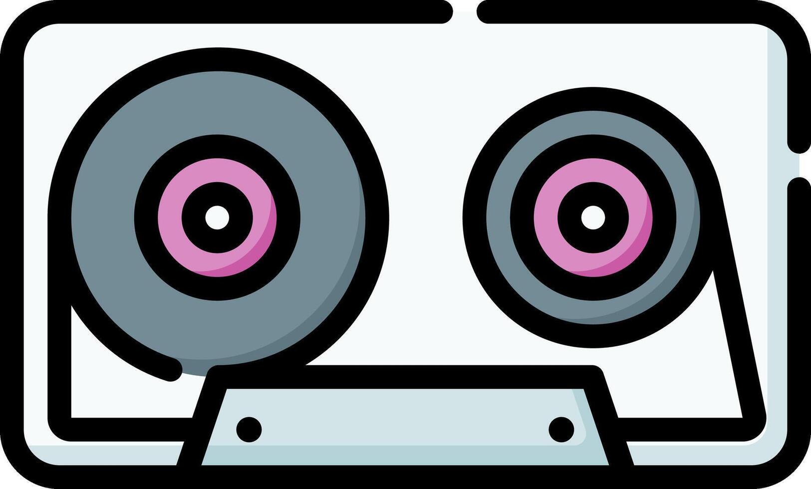 A cassette player with two pink eyes vector