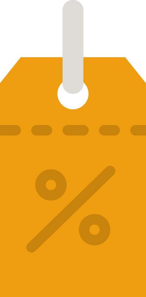 A yellow price tag with a percentage sign vector