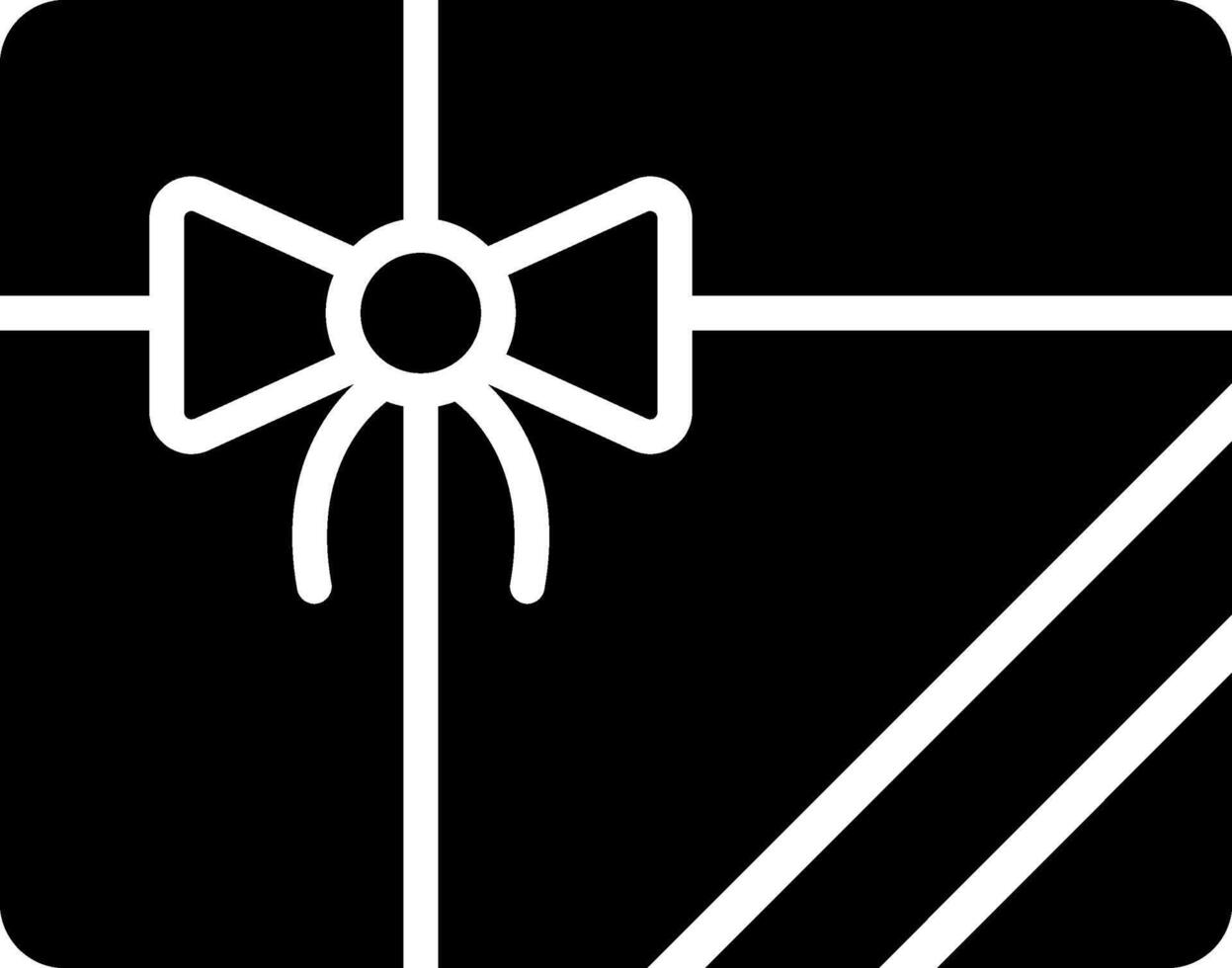 A black and white gift box with a bow vector