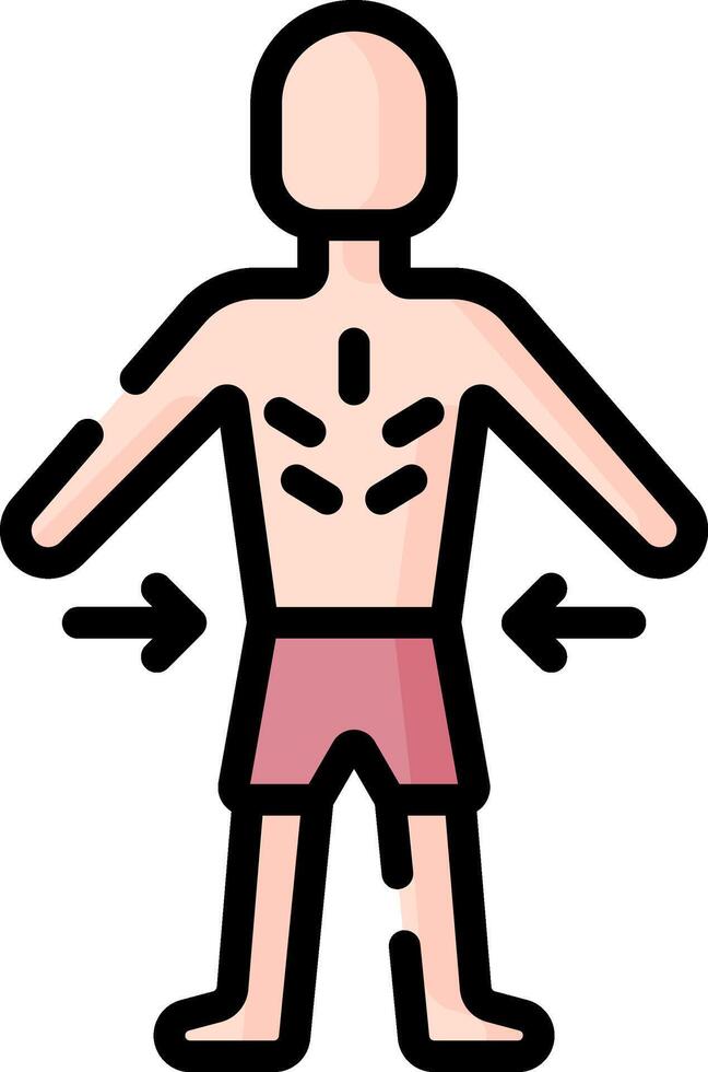 A man with a chest and arms in the air vector