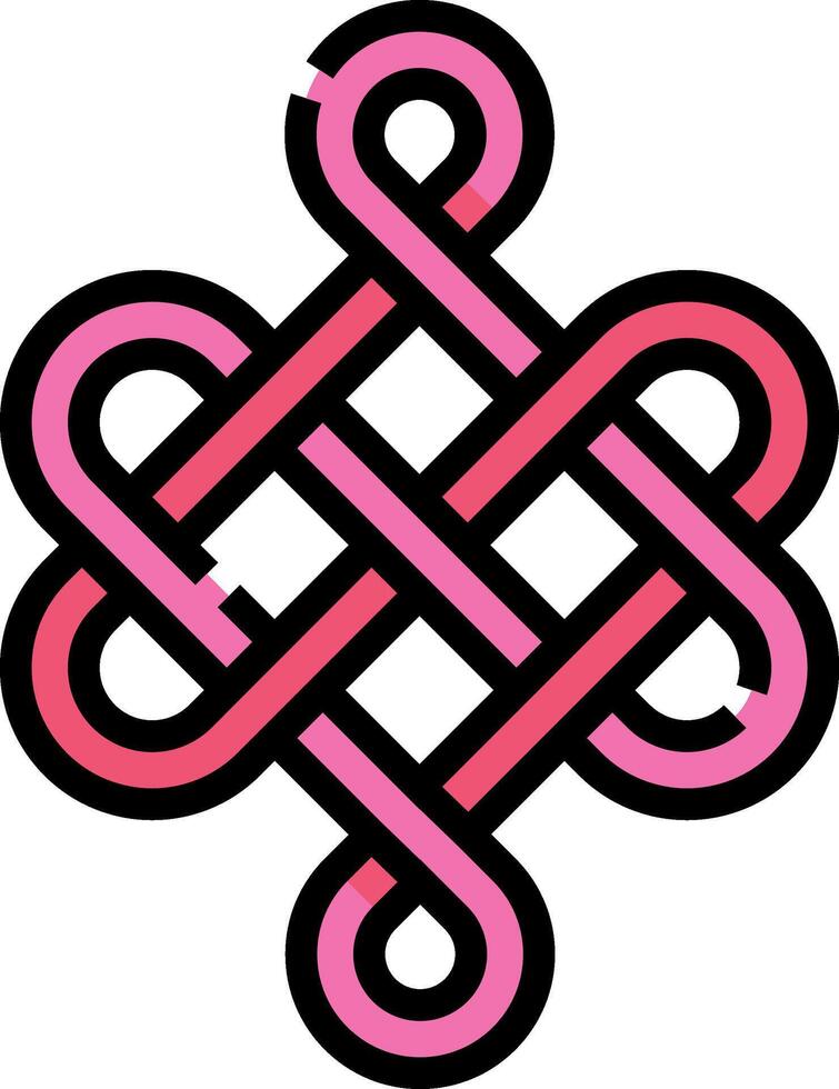A pink and black celtic knot vector