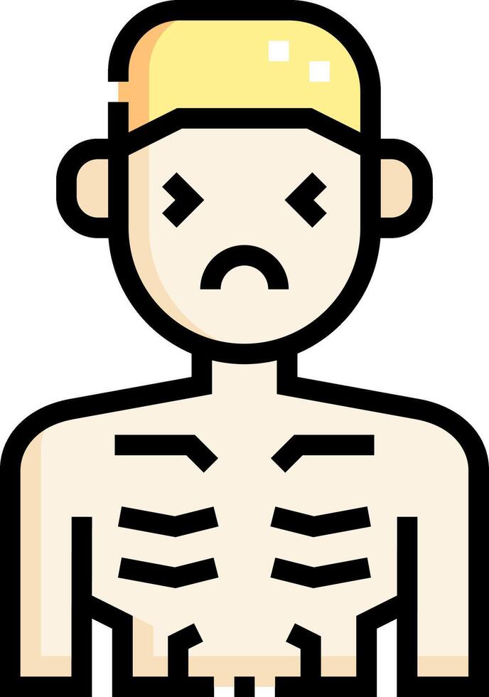 A cartoon man with a skeleton body vector