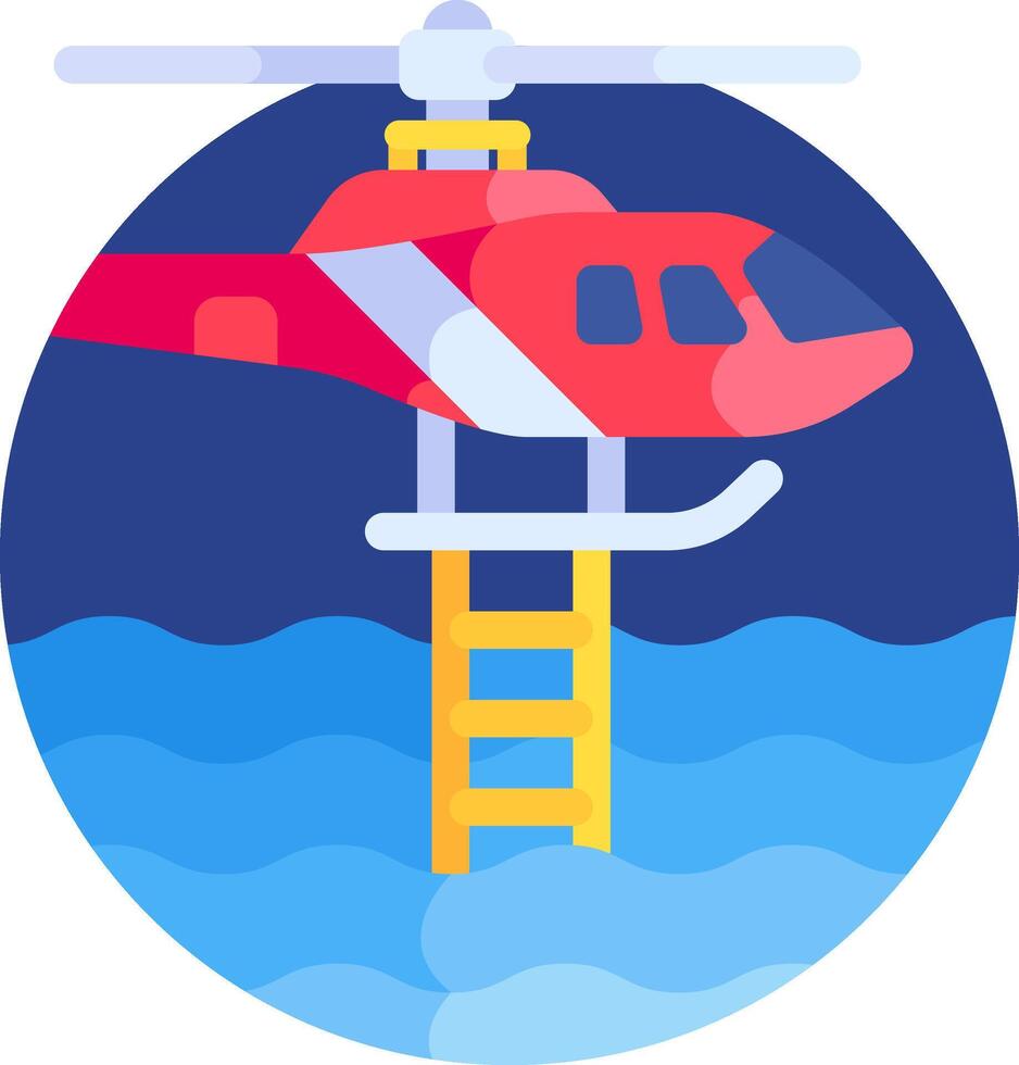 A helicopter is flying over a ladder vector