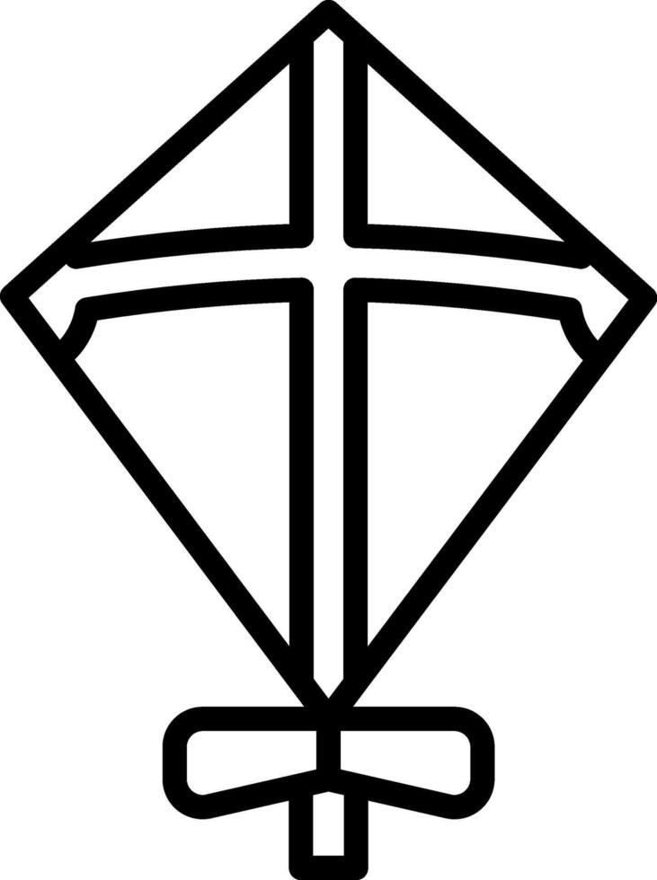 A black and white drawing of a kite vector