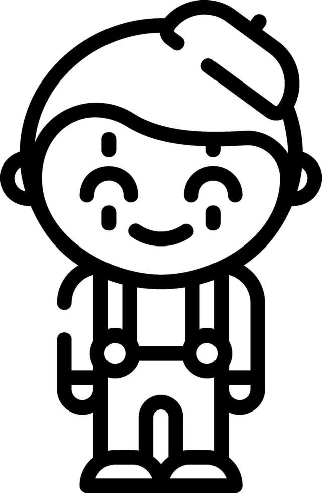 A cartoon boy with a hat and overalls vector