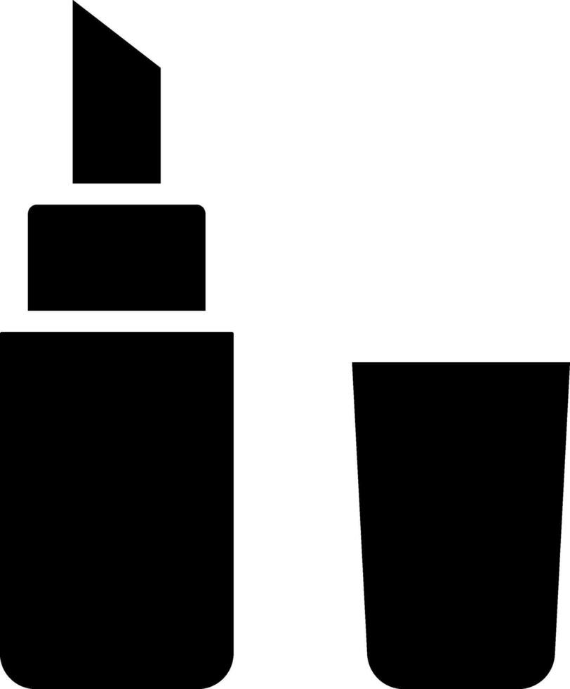 Lipstick and glass icon vector