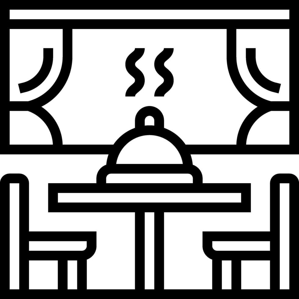 A black and white image of a table and chairs vector