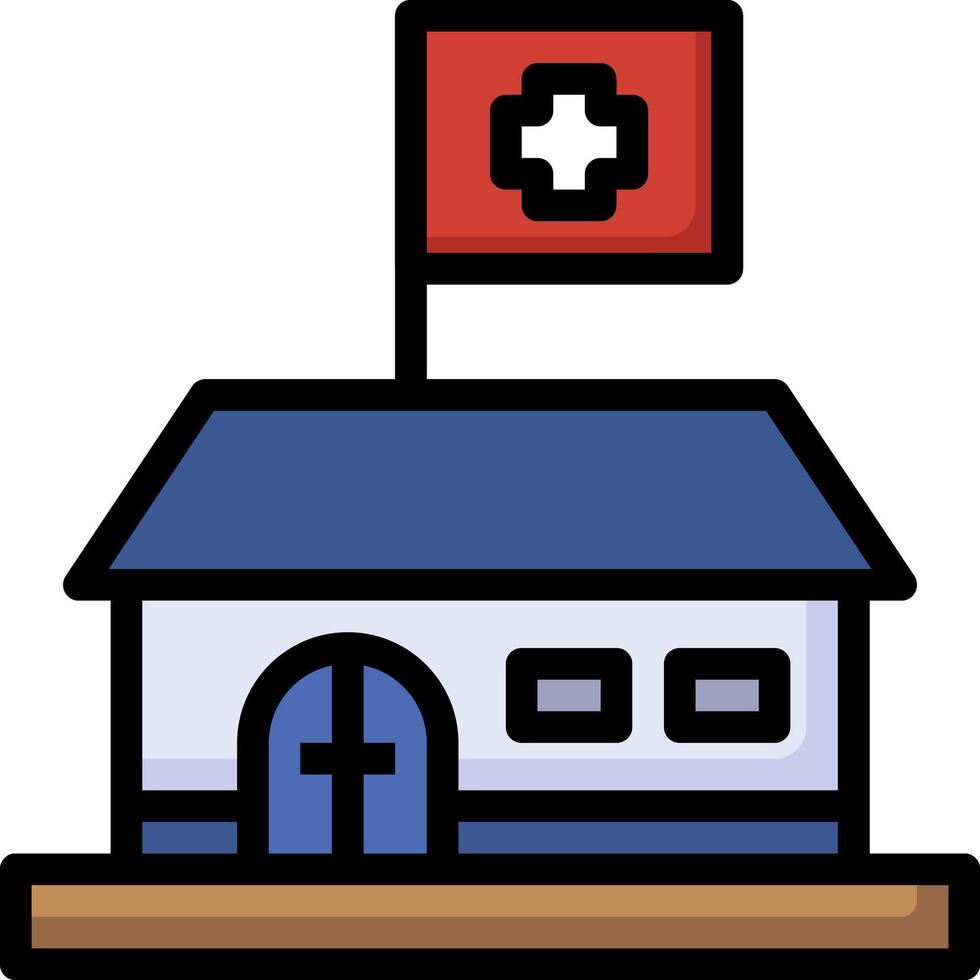 A house with a flag on top of it vector