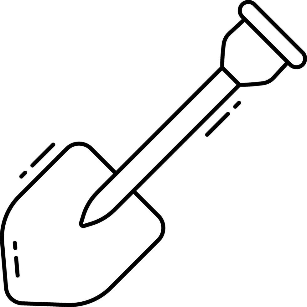 A shovel outline on a white background vector