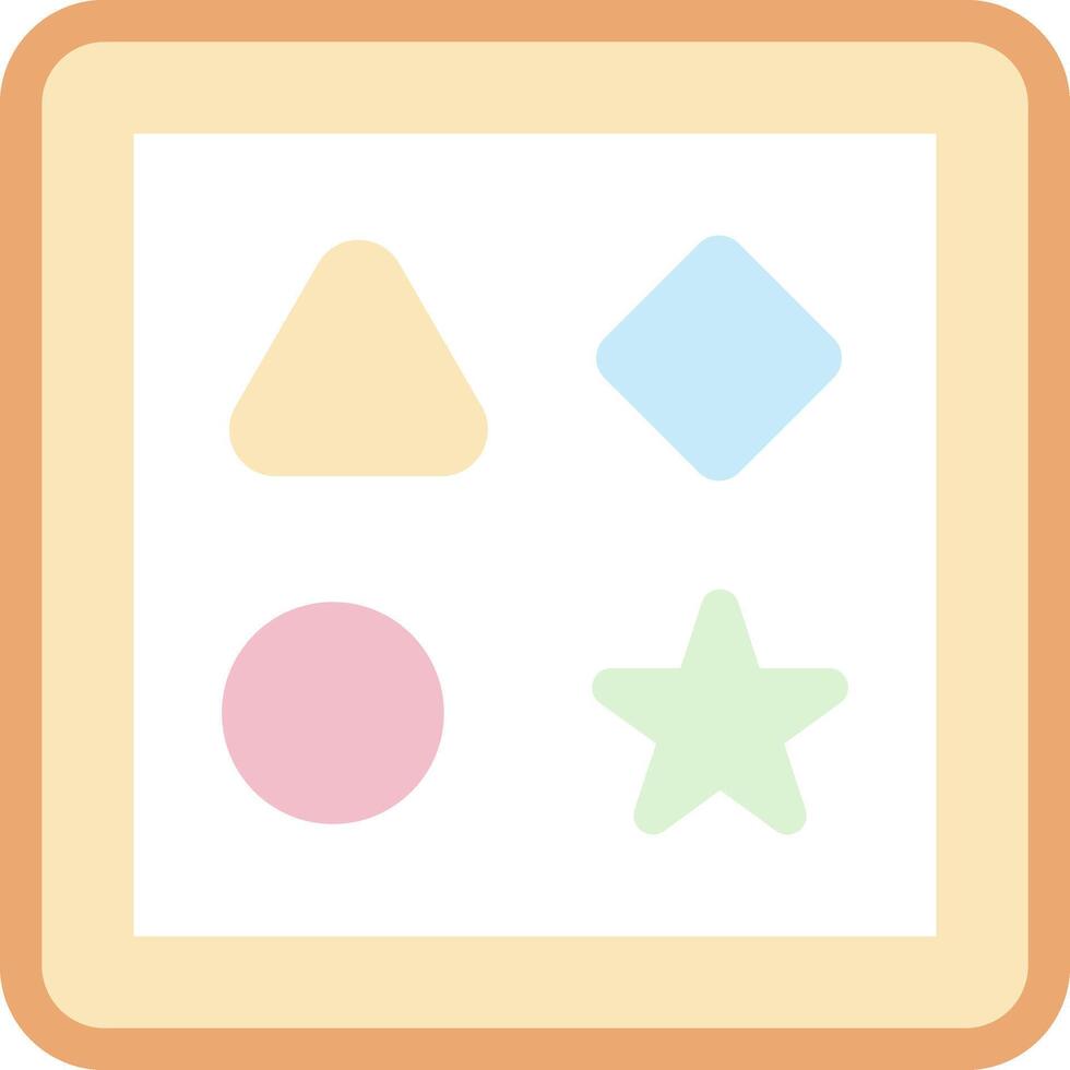 A square with four shapes and a star vector