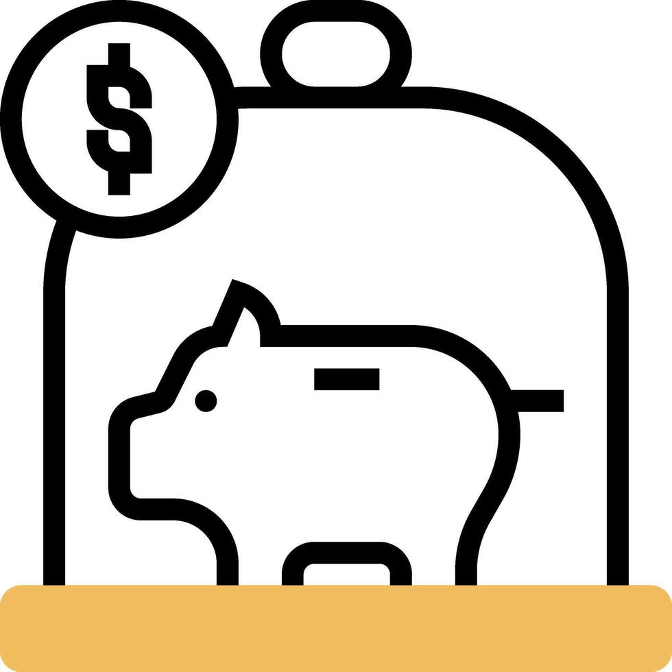 A piggy bank with a dollar sign and a dollar sign vector
