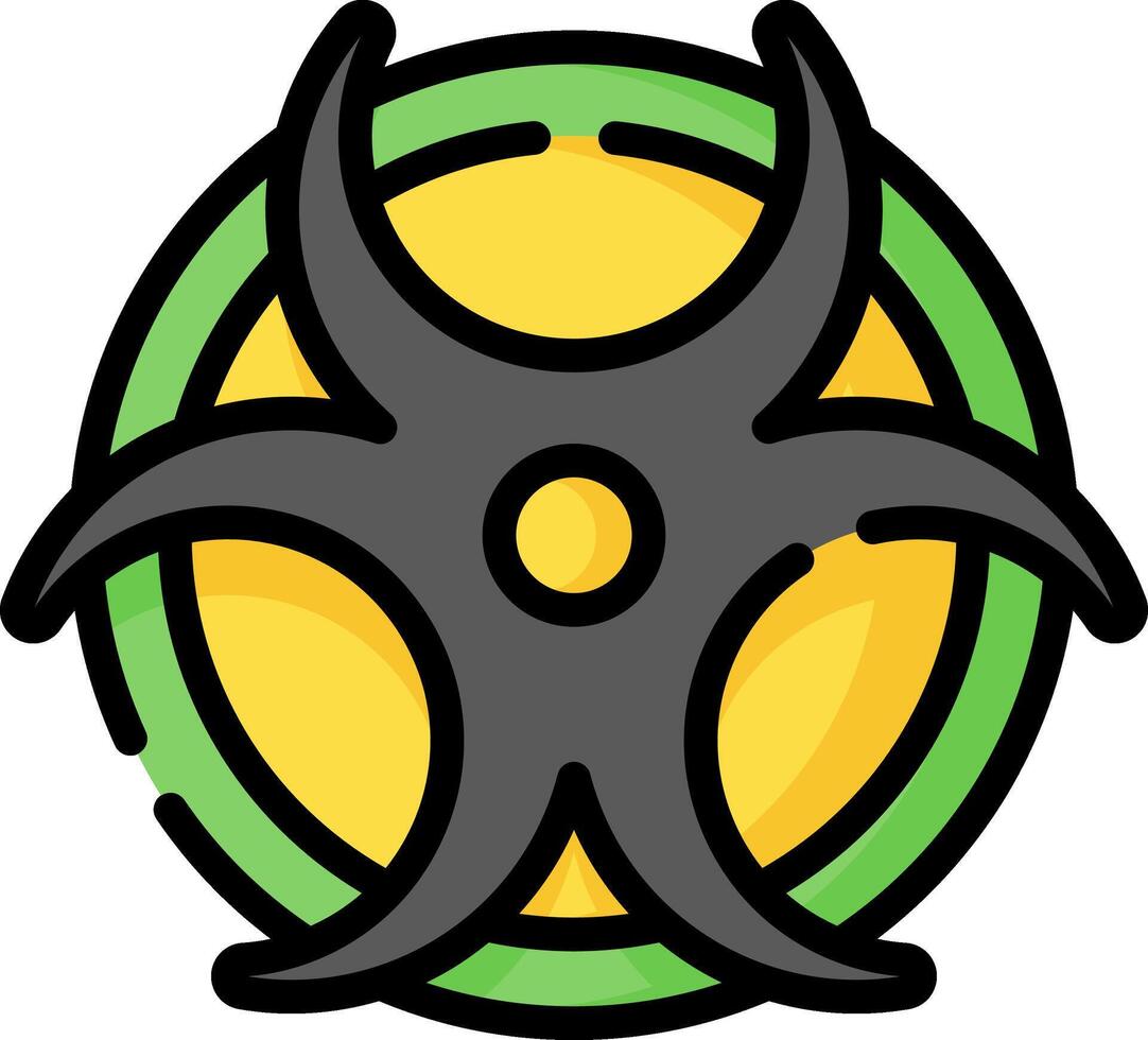 A biohazard symbol with a green and yellow color vector