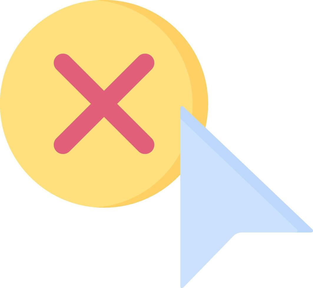 X icon on yellow background vector