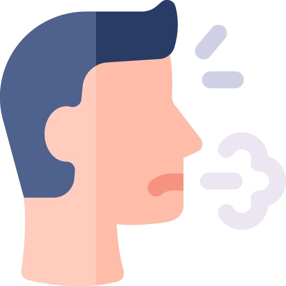 A man's head with a cough and a sign that says cough vector