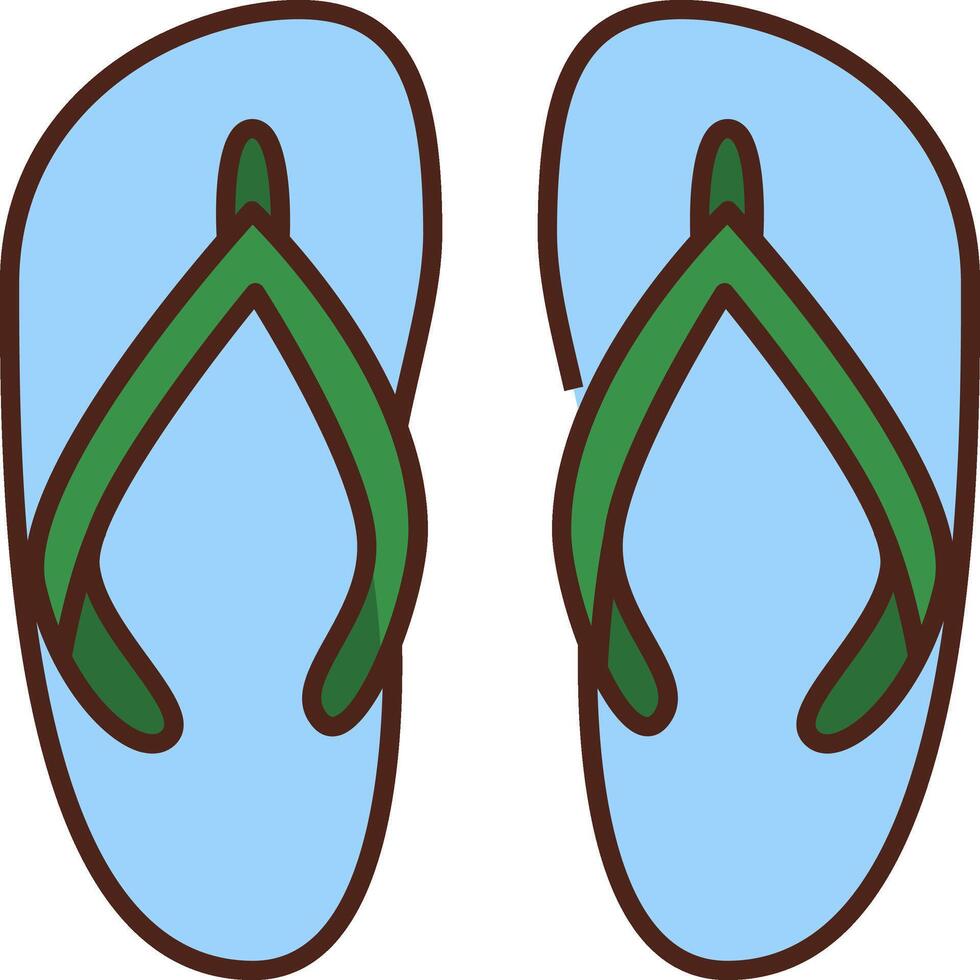 A pair of flip flops with green straps vector