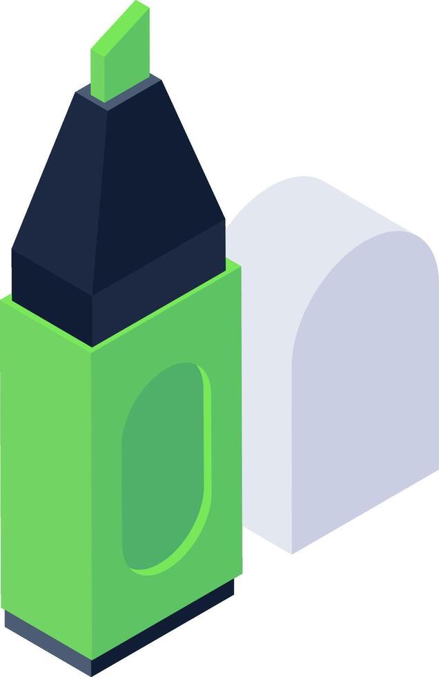 A green and black bottle with a lid vector